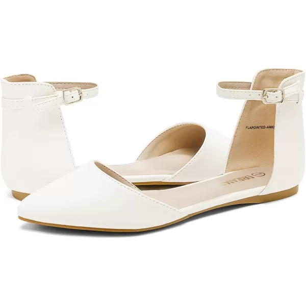 imageDREAM PAIRS Flapointed Womens Casual DOrsay Pointed Plain Ballet Comfort Soft Slip On Flats ShoesWhite