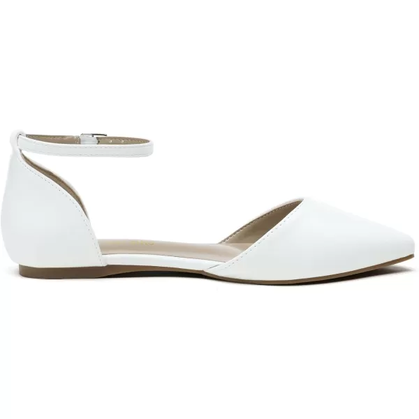 imageDREAM PAIRS Flapointed Womens Casual DOrsay Pointed Plain Ballet Comfort Soft Slip On Flats ShoesWhitePu
