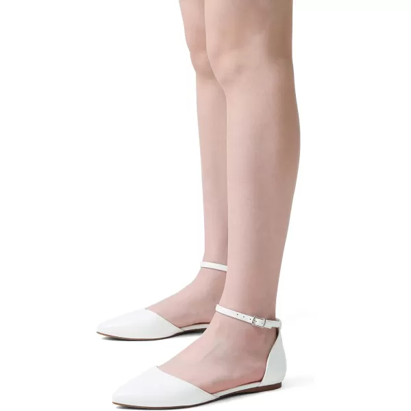 imageDREAM PAIRS Flapointed Womens Casual DOrsay Pointed Plain Ballet Comfort Soft Slip On Flats ShoesWhitePu