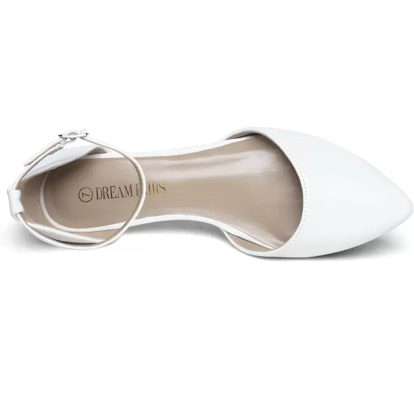 imageDREAM PAIRS Flapointed Womens Casual DOrsay Pointed Plain Ballet Comfort Soft Slip On Flats ShoesWhitePu