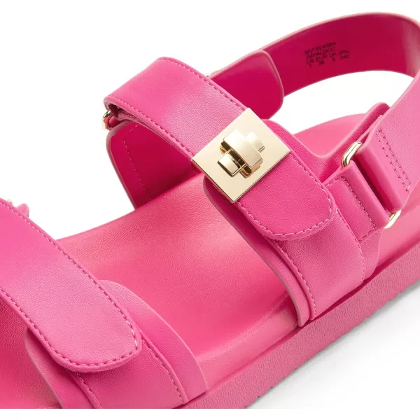 imageDREAM PAIRS Flat Sandals for Women Comfortable Open Toe Summer Sandals Adjustable Fashion Dress SandalsHot Pink