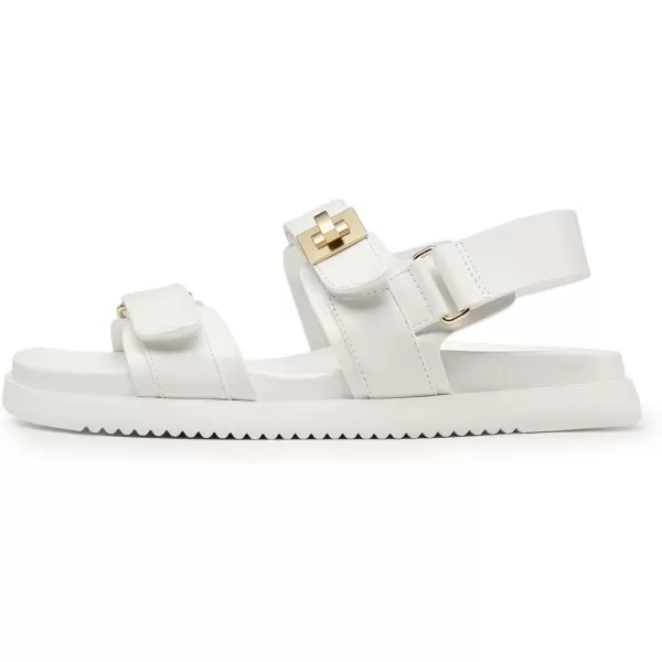 imageDREAM PAIRS Flat Sandals for Women Comfortable Open Toe Summer Sandals Adjustable Fashion Dress SandalsWhite