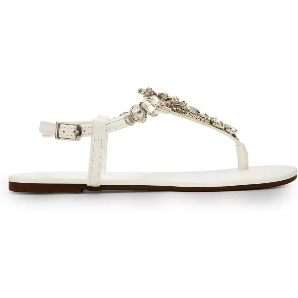 imageDREAM PAIRS Flat Sandals for Women Dressy Rhinestone TStrap Thong Flat Sandals for Summers Dress BeachWhite