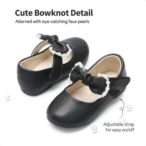 imageDREAM PAIRS Girl Dress Shoes Mary Jane Flats for Party School Wedding ToddlerLittle KidBlackPu