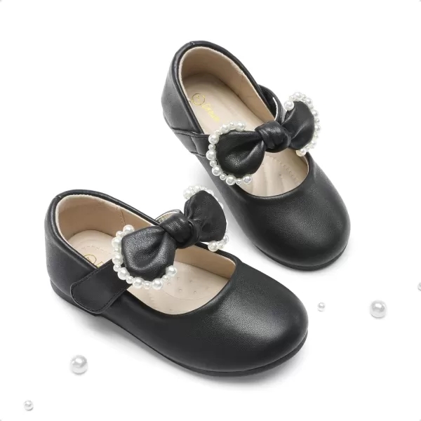imageDREAM PAIRS Girl Dress Shoes Mary Jane Flats for Party School Wedding ToddlerLittle KidBlackPu