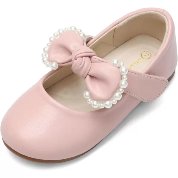 imageDREAM PAIRS Girl Dress Shoes Mary Jane Flats for Party School Wedding ToddlerLittle KidPinkPu