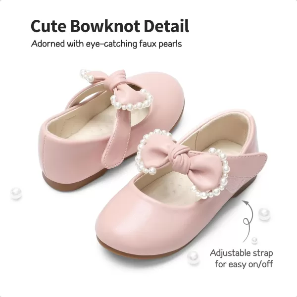 imageDREAM PAIRS Girl Dress Shoes Mary Jane Flats for Party School Wedding ToddlerLittle KidPinkPu