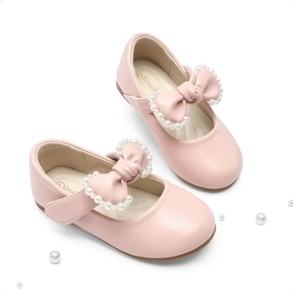 imageDREAM PAIRS Girl Dress Shoes Mary Jane Flats for Party School Wedding ToddlerLittle KidPinkPu
