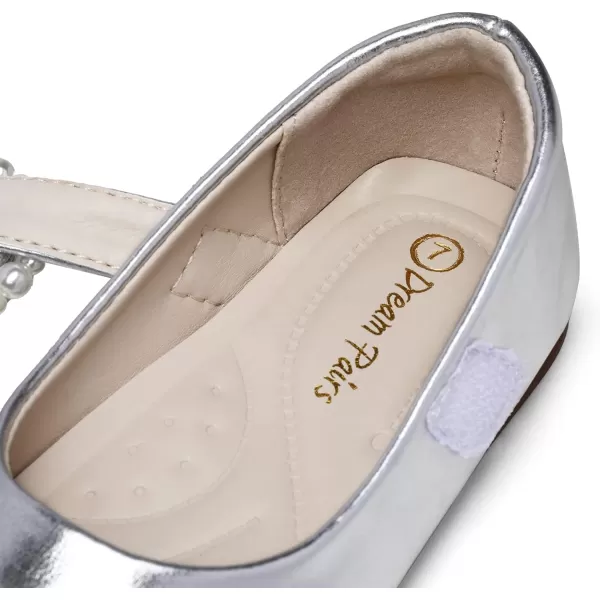 imageDREAM PAIRS Girl Dress Shoes Mary Jane Flats for Party School Wedding ToddlerLittle KidSliver