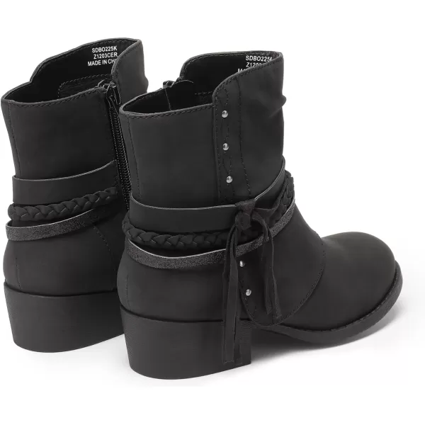 imageDREAM PAIRS Girls Ankle Boots Side Zipper Low Heels Boots Little KidBig KidBlack