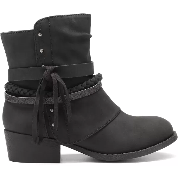 imageDREAM PAIRS Girls Ankle Boots Side Zipper Low Heels Boots Little KidBig KidBlack