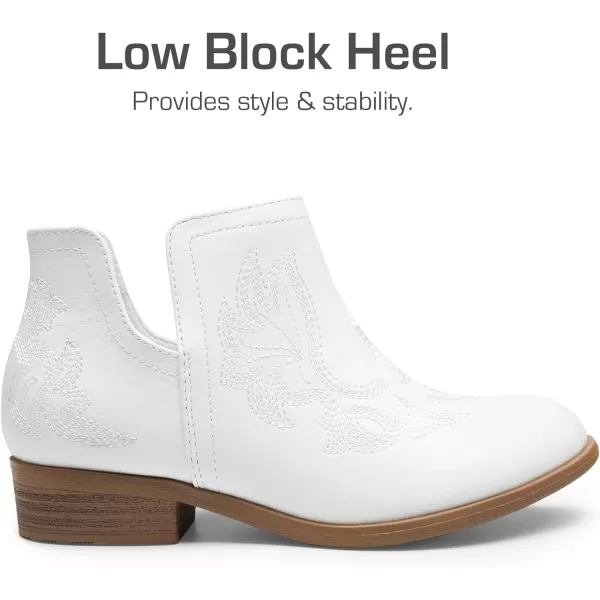 imageDREAM PAIRS Girls Ankle Cowgirl Cowboy Boots Short Western BootiesWhite
