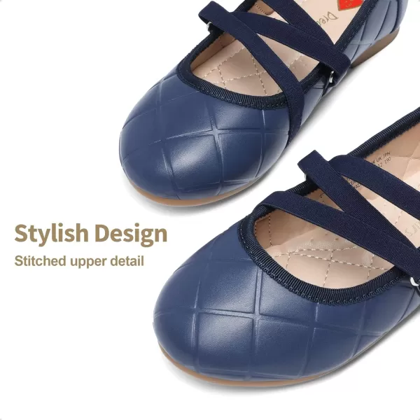 imageDREAM PAIRS Girls Ballerina Dress Shoes Flower Girl Mary Jane Ballet FlatsNavy