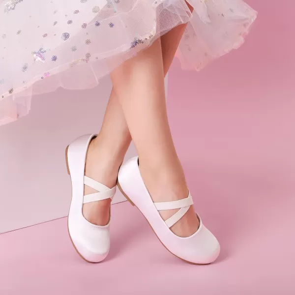 imageDREAM PAIRS Girls Ballerina Dress Shoes Mary Jane FlatsWhite