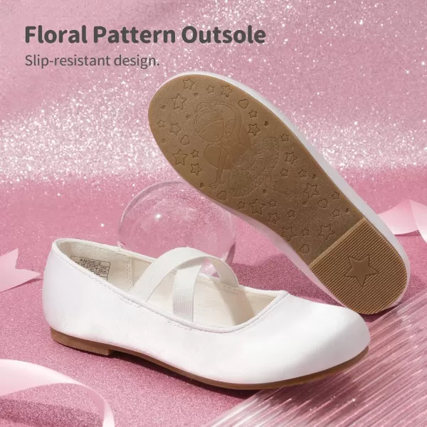 imageDREAM PAIRS Girls Ballerina Dress Shoes Mary Jane FlatsWhite