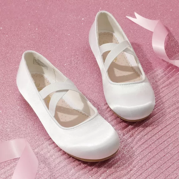 imageDREAM PAIRS Girls Ballerina Dress Shoes Mary Jane FlatsWhite