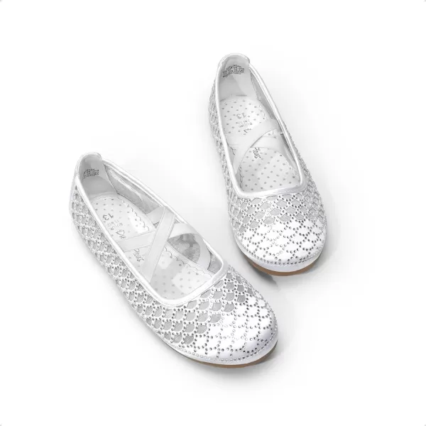 imageDREAM PAIRS Girls Ballerina Dress Shoes Mary Jane FlatsWhitehollow