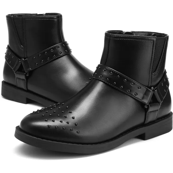 imageDREAM PAIRS Girls Boots Ankle Fashion Boots Little KidBig KidBlack