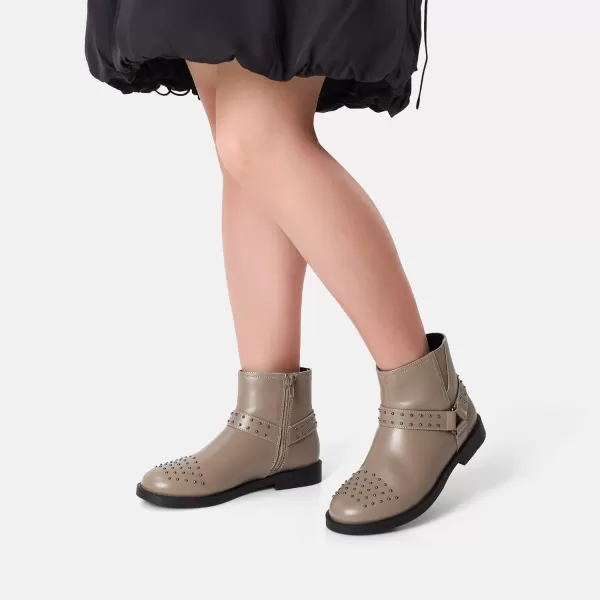 imageDREAM PAIRS Girls Boots Ankle Fashion Boots Little KidBig KidKhaki