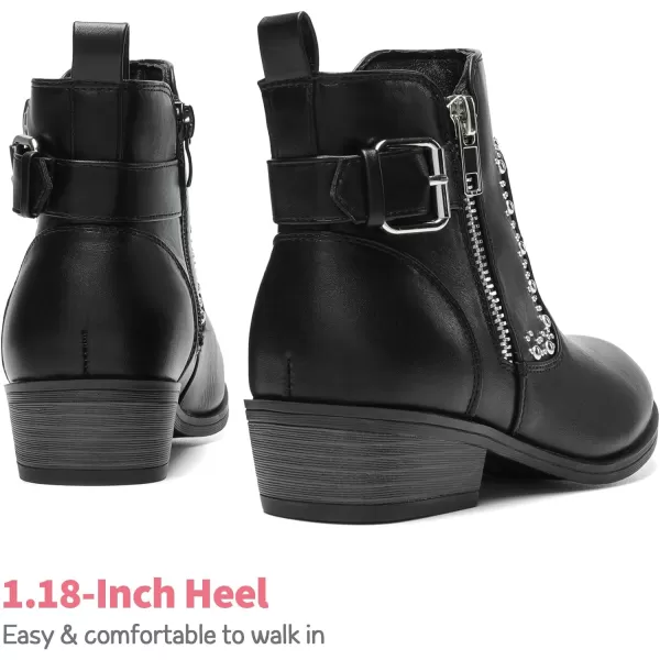 imageDREAM PAIRS Girls Boots Low Heel Side Zipper Ankle Booties Little KidBig KidBlack