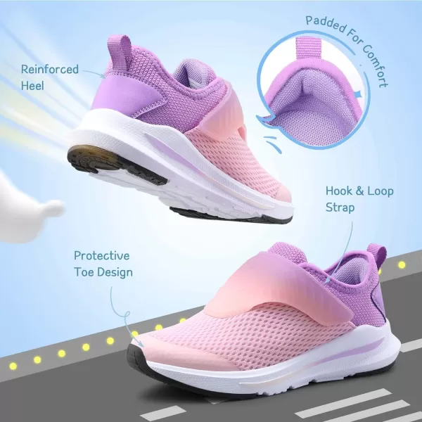 imageDREAM PAIRS Girls Boys Sneakers Kids Tennis Athletic Running Shoes for Little KidBig KidPurplePink