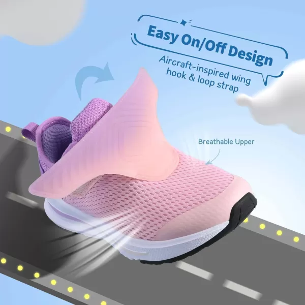 imageDREAM PAIRS Girls Boys Sneakers Kids Tennis Athletic Running Shoes for Little KidBig KidPurplePink