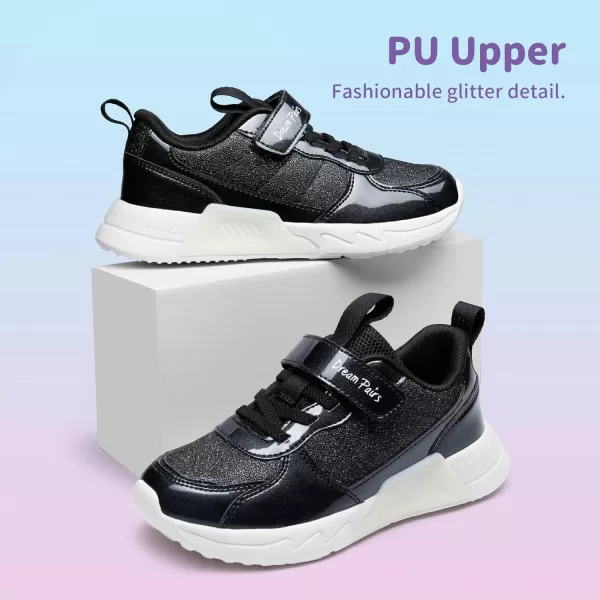 imageDREAM PAIRS Girls Boys Sneakers ToddlerLittle Kids Casual Lightweight Tennis Sneakers Walking Glitter ShoesBlack