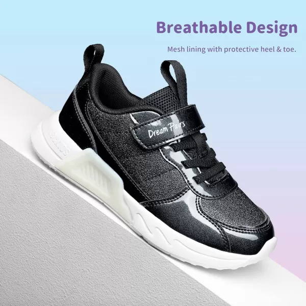 imageDREAM PAIRS Girls Boys Sneakers ToddlerLittle Kids Casual Lightweight Tennis Sneakers Walking Glitter ShoesBlack
