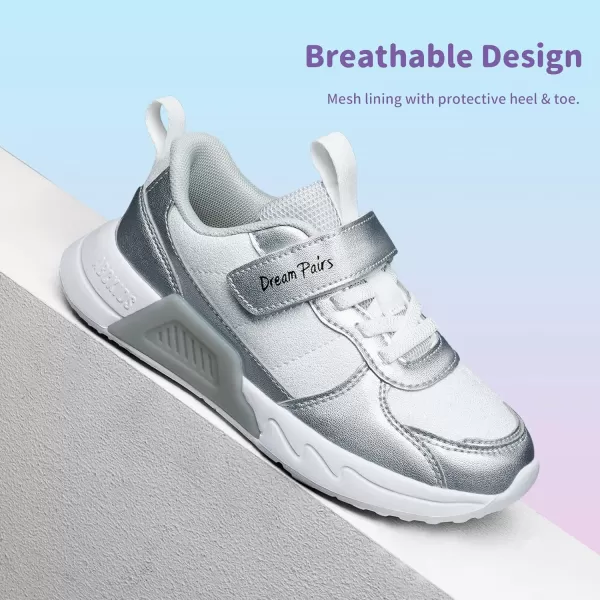 imageDREAM PAIRS Girls Boys Sneakers ToddlerLittle Kids Casual Lightweight Tennis Sneakers Walking Glitter ShoesSilver