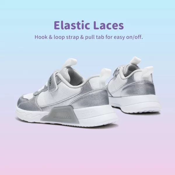 imageDREAM PAIRS Girls Boys Sneakers ToddlerLittle Kids Casual Lightweight Tennis Sneakers Walking Glitter ShoesSilver