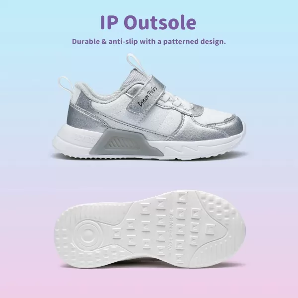 imageDREAM PAIRS Girls Boys Sneakers ToddlerLittle Kids Casual Lightweight Tennis Sneakers Walking Glitter ShoesSilver