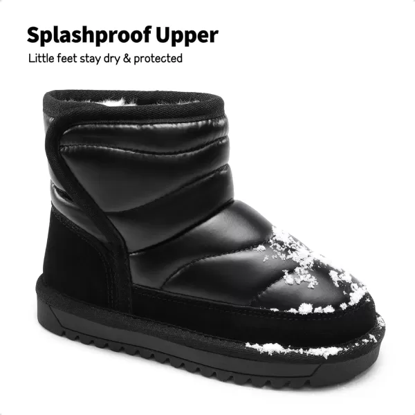 imageDREAM PAIRS Girls Boys Snow Boots Kids Winter Ankle Shoes 10mm Puffy Faux Fur Lined for LittleBig KidBlack