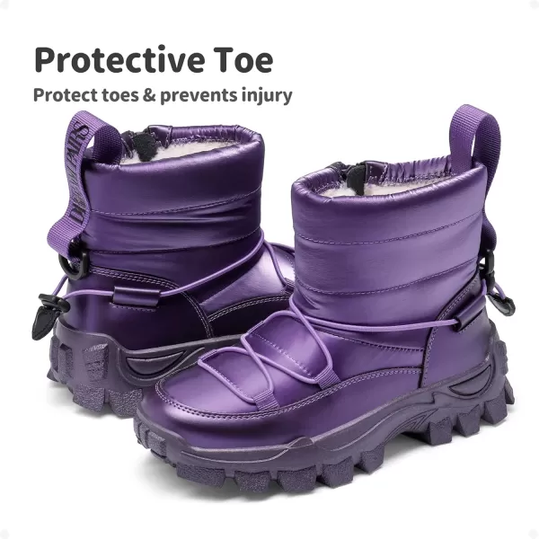 imageDREAM PAIRS Girls Boys Snow Boots Slip Resistant Outdoor Warm Ankle Winter Shoes ToddlerLittle KidPurple