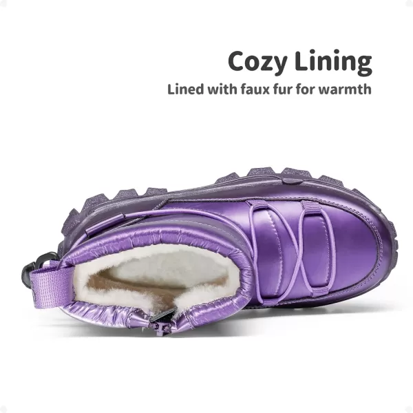 imageDREAM PAIRS Girls Boys Snow Boots Slip Resistant Outdoor Warm Ankle Winter Shoes ToddlerLittle KidPurple