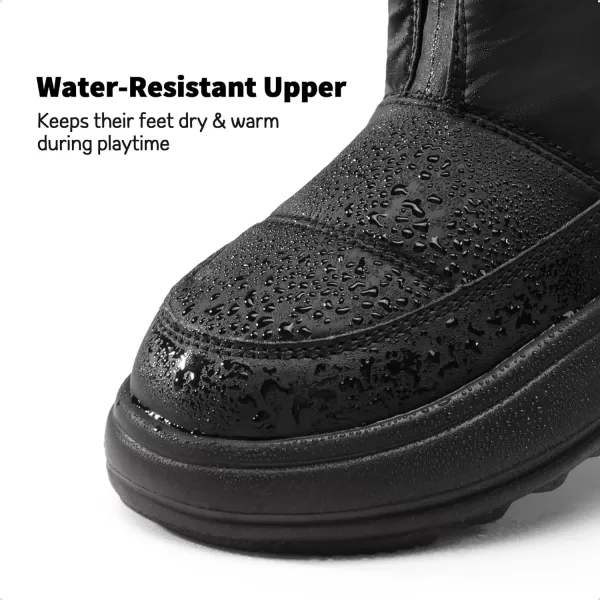 imageDREAM PAIRS Girls Boys Snow Foldable Boots Shaft Lightweight Mid Calf Winter Shoes for LittleBig KidBlack