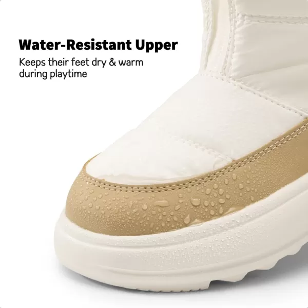 imageDREAM PAIRS Girls Boys Snow Foldable Boots Shaft Lightweight Mid Calf Winter Shoes for LittleBig KidWhite
