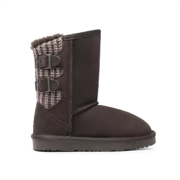 imageDREAM PAIRS Girls Boys Winter Boots Faux Fur Lined Mid Calf Kids Snow Tall Shoes for Little KidBig KidBrown