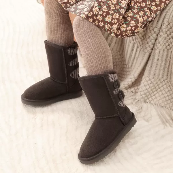 imageDREAM PAIRS Girls Boys Winter Boots Faux Fur Lined Mid Calf Kids Snow Tall Shoes for Little KidBig KidBrown