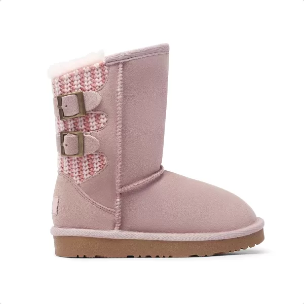 imageDREAM PAIRS Girls Boys Winter Boots Faux Fur Lined Mid Calf Kids Snow Tall Shoes for Little KidBig KidPink