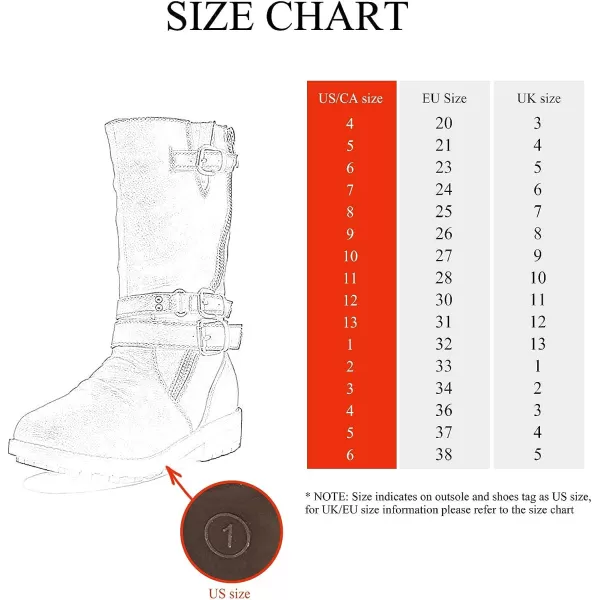 imageDREAM PAIRS Girls Buckle Zipper Knee High Winter BootsBlack
