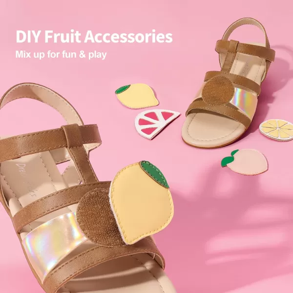 imageDREAM PAIRS Girls Casual Sandals Open Toe Cute SandalsBrown
