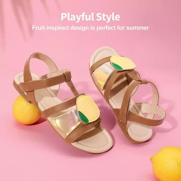 imageDREAM PAIRS Girls Casual Sandals Open Toe Cute SandalsBrown