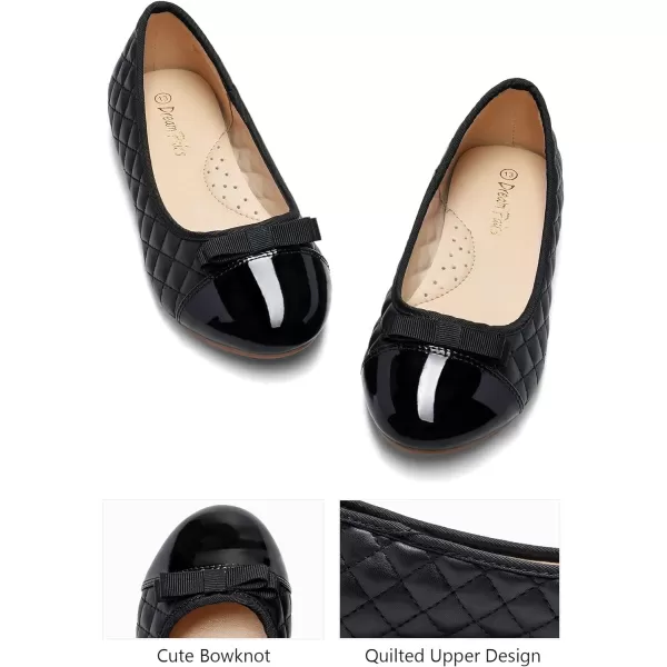 imageDREAM PAIRS Girls Dress Shoes Cute Bow Flower Girl Slipon Ballet Flats Little KidBig KidBlack