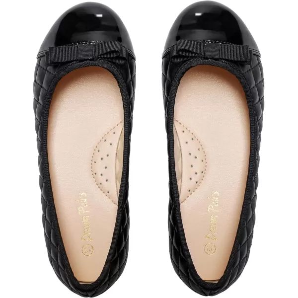 imageDREAM PAIRS Girls Dress Shoes Cute Bow Flower Girl Slipon Ballet Flats Little KidBig KidBlack