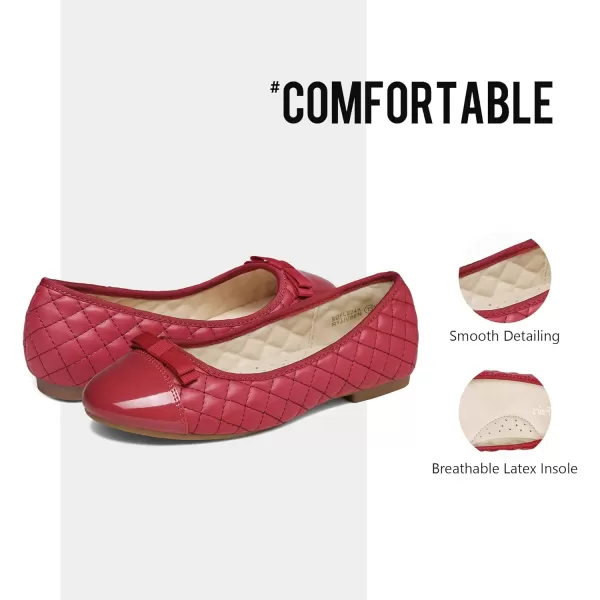 imageDREAM PAIRS Girls Dress Shoes Cute Bow Flower Girl Slipon Ballet Flats Little KidBig KidRed