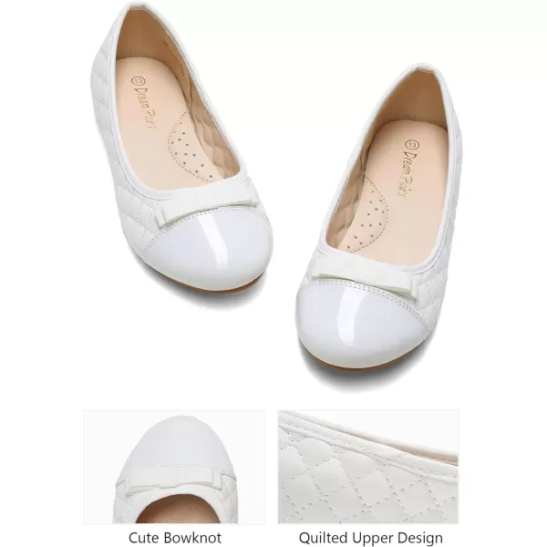 imageDREAM PAIRS Girls Dress Shoes Cute Bow Flower Girl Slipon Ballet Flats Little KidBig KidWhite