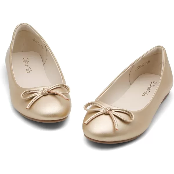 imageDREAM PAIRS Girls Dress Shoes Fashion Bow Ballet FlatsGold