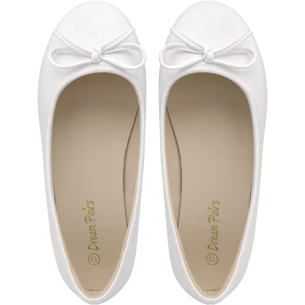 imageDREAM PAIRS Girls Dress Shoes Fashion Bow Ballet FlatsIvory