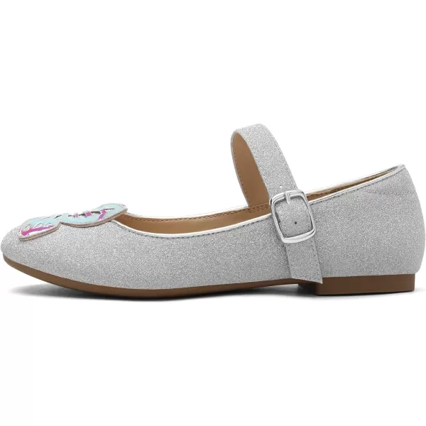 imageDREAM PAIRS Girls Dress Shoes Flower Girl Princess Butterfly Ballet FlatsSilver