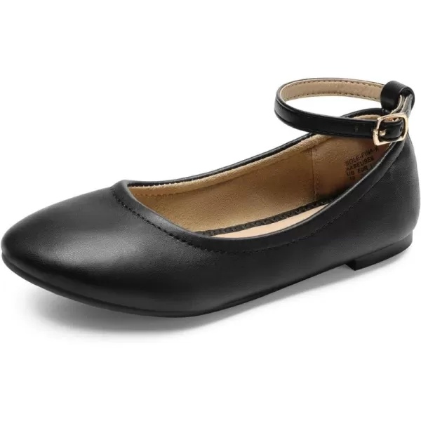 imageDREAM PAIRS Girls Dress Shoes Girls Ballerina Flat Ankle Strap Ballet Flats ToddlerLittle KidBig KidBlack